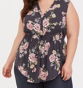 Torrid Emma - Challis Babydoll Drawstring Tunic Size 2 NWT